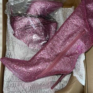 Steve Madden Sparkling Pink Heeled Boots